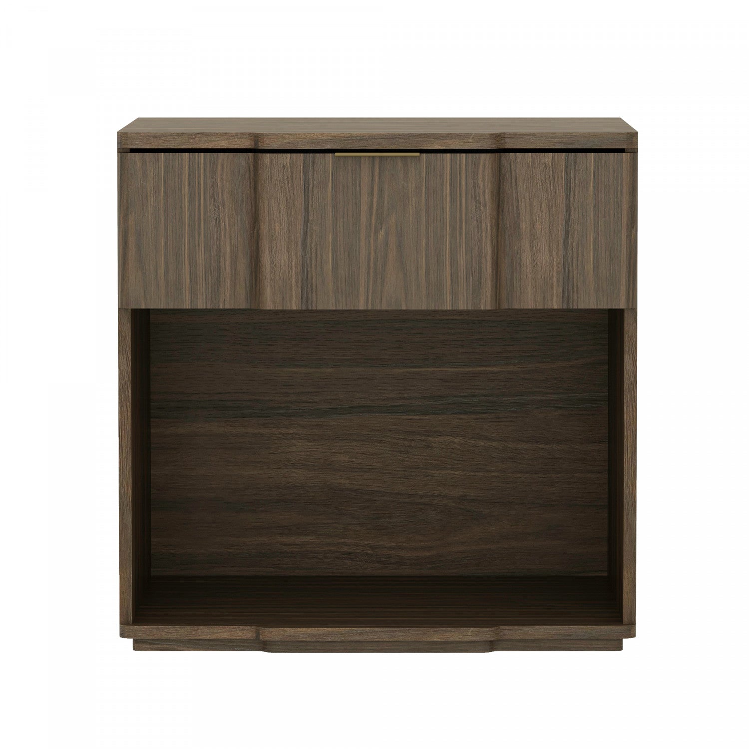 Clive Mid-Century Modern 22" Nightstand in Walnut (1-Drawer) | Table de nuit Clive style milieu du siecle 56 cm en noyer (1 tiroir)