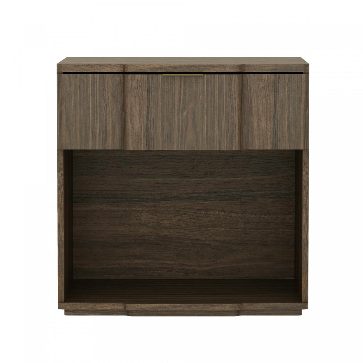 Clive Mid-Century Modern 22" Nightstand in Walnut (1-Drawer) | Table de nuit Clive style milieu du siecle 56 cm en noyer (1 tiroir)