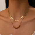 2pc Beaded Herringbone Necklace Set