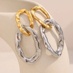 Bold Double Hoop Stud Earrings