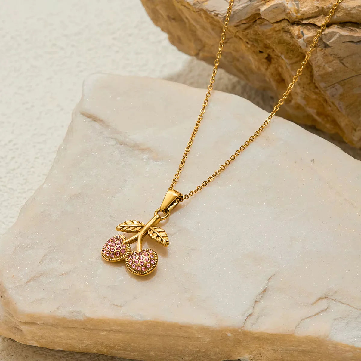18K Cherry Blossom Necklace Stack