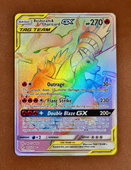Pokemon Card Unbroken Bonds 217/214 Reshiram & Charizard Tag Team GX Hyper Rare