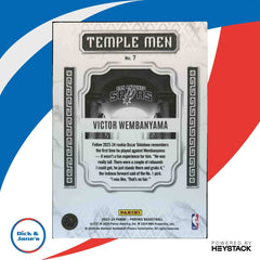 2023-24 Panini Phoenix Victor Wembanyama Temple Men Silver #7 RC Spurs - Sports Cards