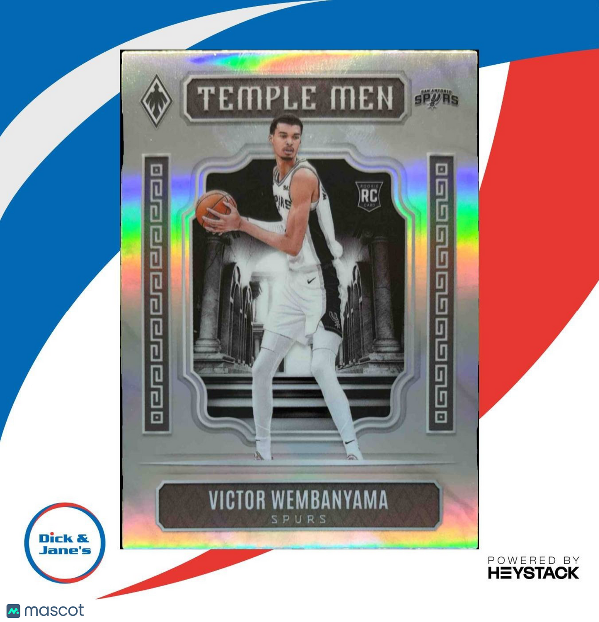 2023-24 Panini Phoenix Victor Wembanyama Temple Men Silver #7 RC Spurs - Sports Cards