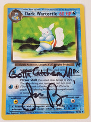 Pokemon Team Rocket Dark Wartortle #46/82 Trading Card (Signed by Jason Paige)