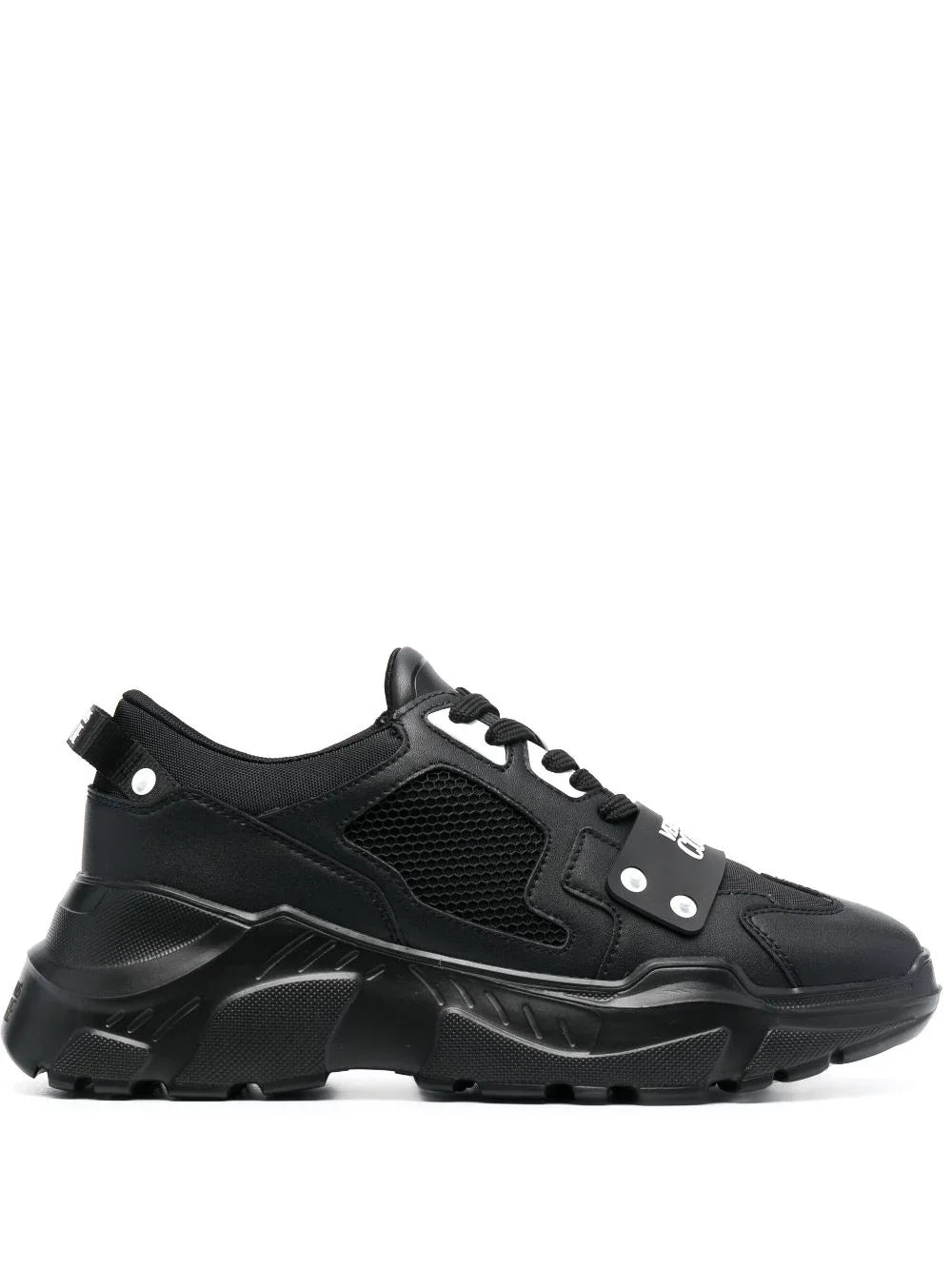 Versace Jeans Couture  logo-print panelled leather sneakers