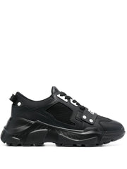 Versace Jeans Couture  logo-print panelled leather sneakers