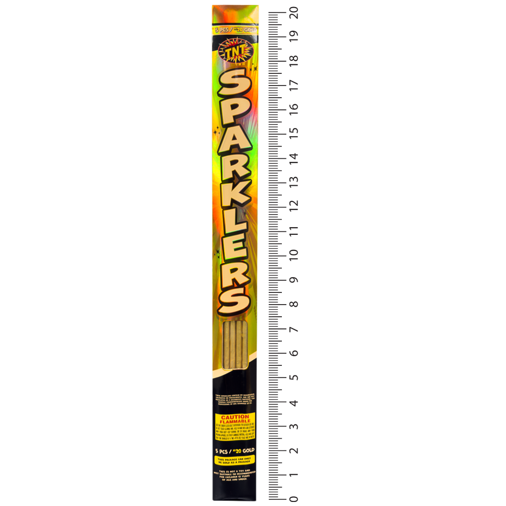 Gold #20 Sparklers, 5 Pack - Celebrate Everyday