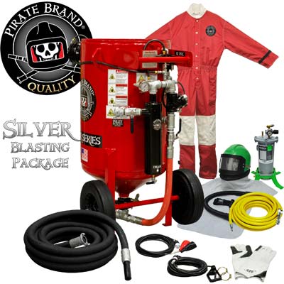 Abrasive Blast Pot, Portable, 6.5 cu. ft. (185 L), Pressure Release, Electric (12V DC), w/Silver Blasting Package (Includes Safety Gear)