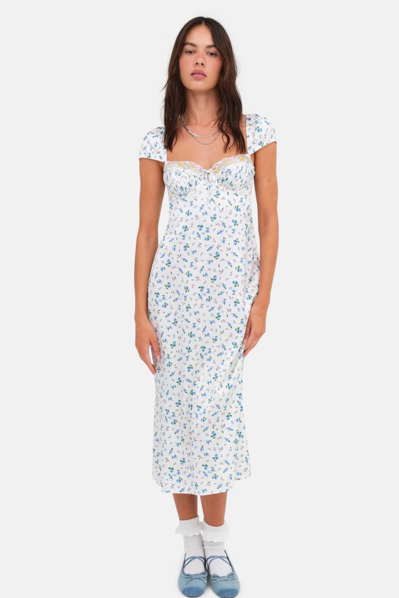 Paloma Midi Slip Dress Blue