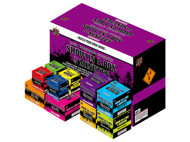 Big Fireworks Show In A Box 5 Minutes 244 Shot 10 Pack 500 Gram Aerial Assortments