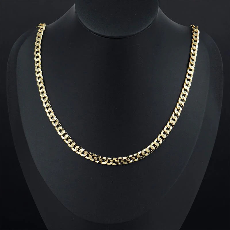 14K Gold Plated Concave Chain Necklace