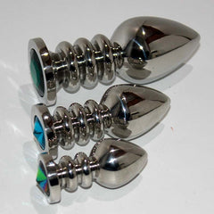 Ribbler Metal Jewelled Medium Butt Plug Rose Quartz