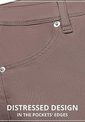 Nutmeg Brown Mid-Waisted Stretchable Straight Leg Denim Jeans