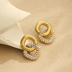 Embedded Pearl Stud Earrings
