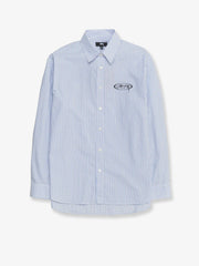 Stussy Standard Striped Cotton Shirt Blue Stripe