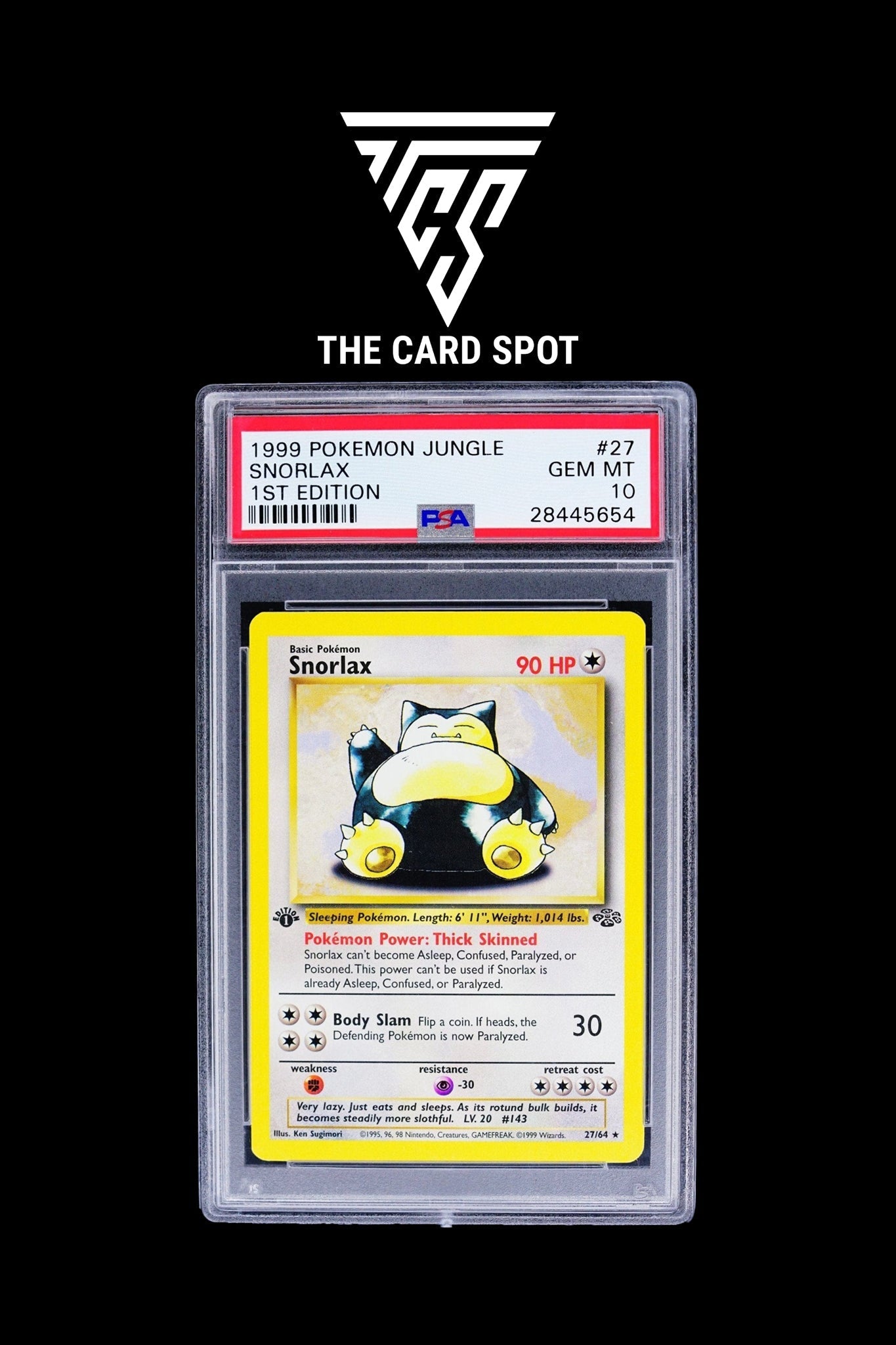 27/64 Snorlax 1st Edition Jungle PSA 10 - Pokemon - THE CARD SPOT PTY LTD.