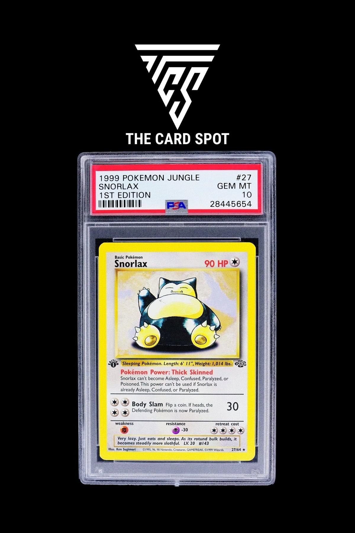 27/64 Snorlax 1st Edition Jungle PSA 10 - Pokemon - THE CARD SPOT PTY LTD.