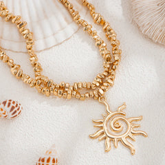 Spiral Sun Choker Necklace