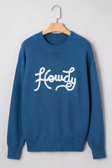 Threaded Pear Emiyra Embroidered Graphic Western Sweater