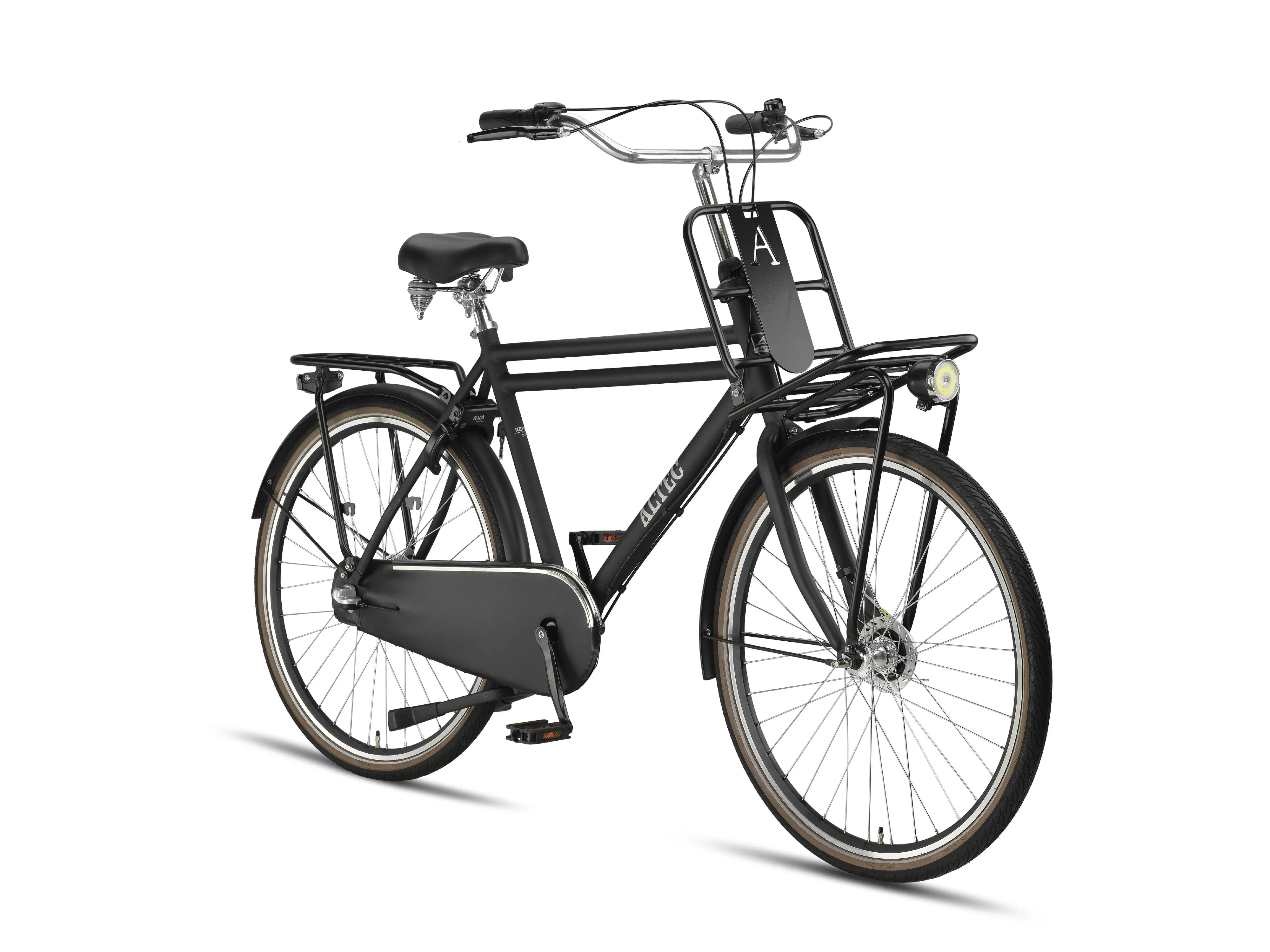 28 Zoll Aluminium Altec Retro 3 Gang Shimano Nexus Herren Hollandrad schwarz mit Frontträger d