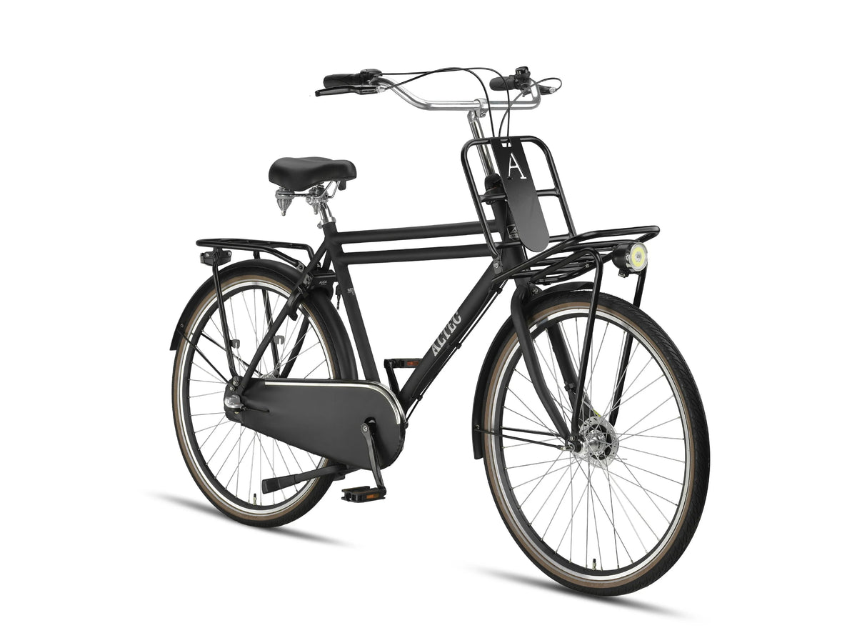 28 Zoll Aluminium Altec Retro 3 Gang Shimano Nexus Herren Hollandrad schwarz mit Frontträger d