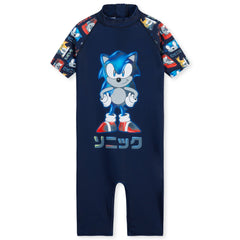 SONIC THE HEDGEHOG Boys Swimming Costume Summer Holiday Essentials for Kids - Get Trend