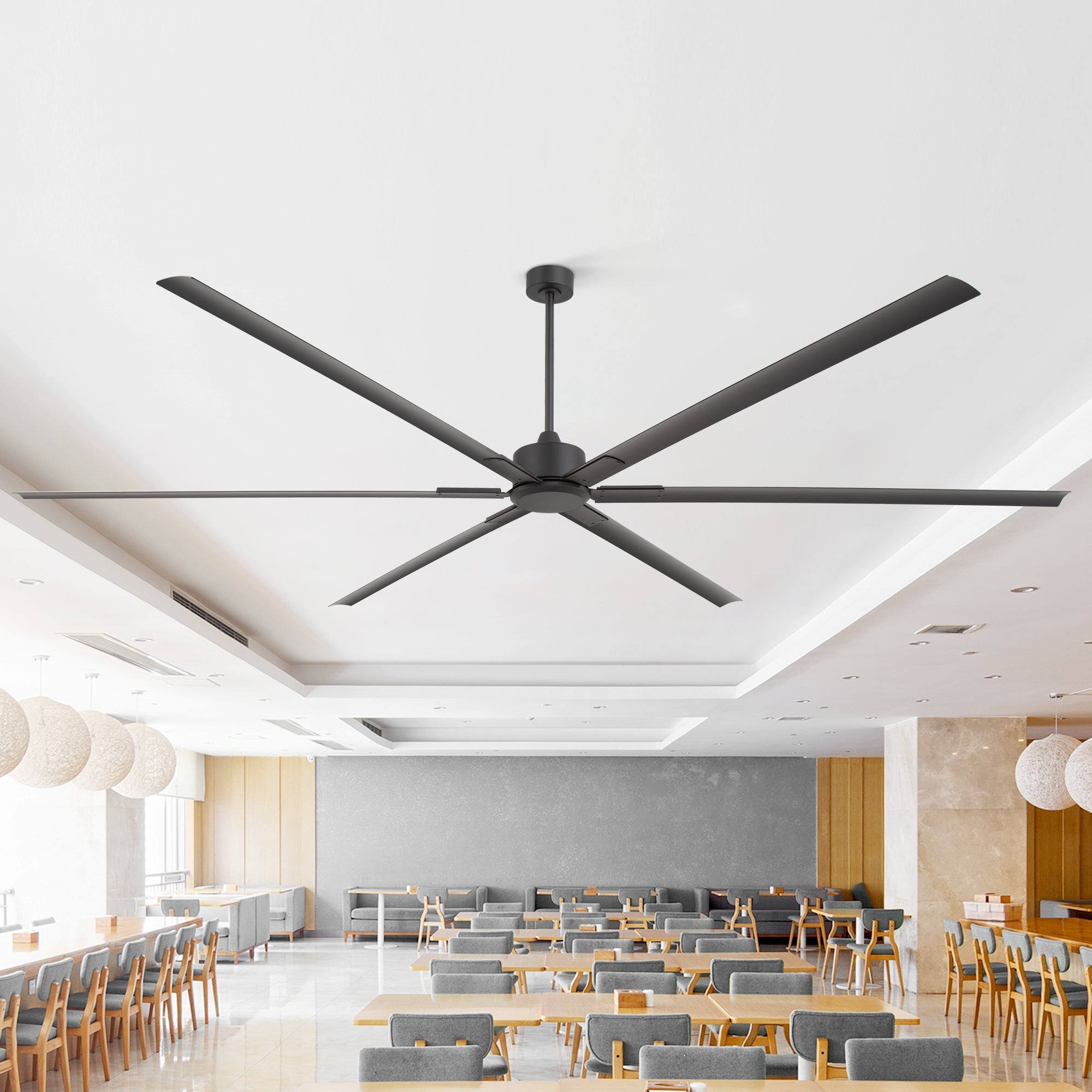 Breezary 120 inch HVLS industrial ceiling fan aluminum 8 blade PMSM motor
