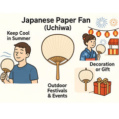 Japanese Paper Fan Hokusai Red Fuji 10 Count