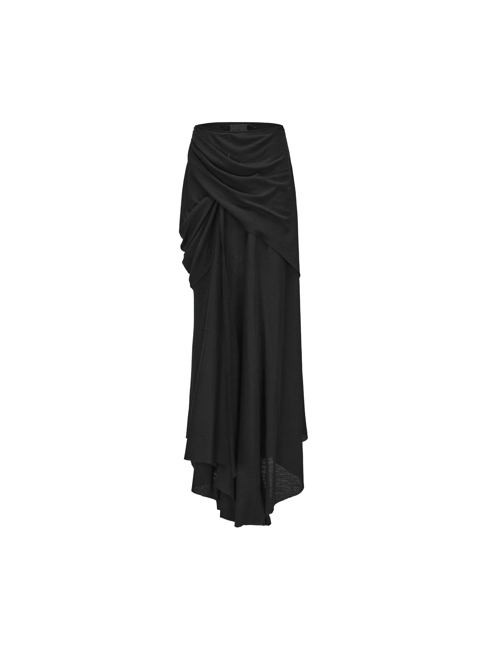 Black Knit Pleated Detailed Skirt