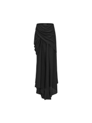 Black Knit Pleated Detailed Skirt