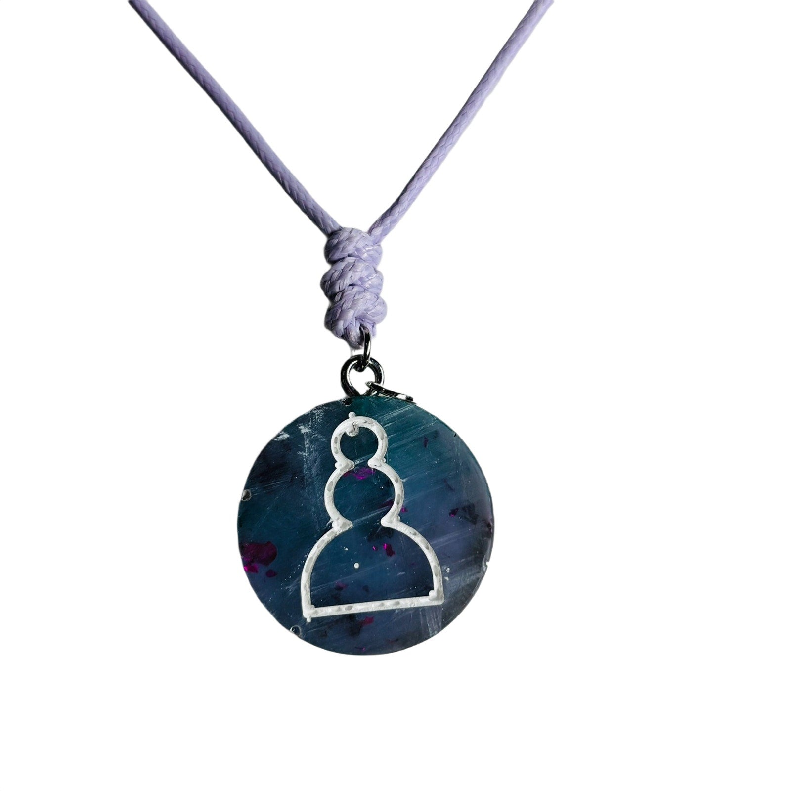 Simple Blue/Purple Pawn - Handmade Resin Chess Necklace