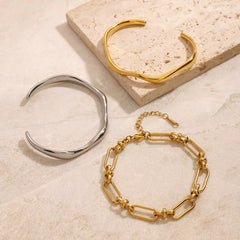3pc Bending Wave Bracelet Stack