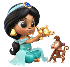 The Ashton-Drake Galleries Disney Princess Timeless Tales Tots Figure Collection Issue #3: Princess Jasmine Handcrafted & Hand-Painted Resin Figurine with Fabric Accents 4-Inches - RCE Global Solutions