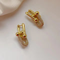 18K U-Shaped Hoop Earrings