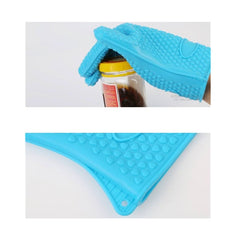 2Pcs Of Silica Gel Gloves Kitchen Five Fingers Baking Insulation Anti Scalding