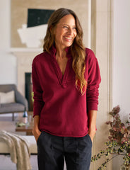 FINAL SALE Frank & Eileen Patrick Popover Henley | Triple Fleece Garnet