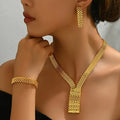 18K Gold Mesh Jewelry Set