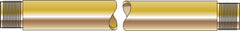 Threaded Pipe Nipples, Nipple, 3,000 PSIG, Brass Alloy 360, 6 in, 1/2 in (NPT)