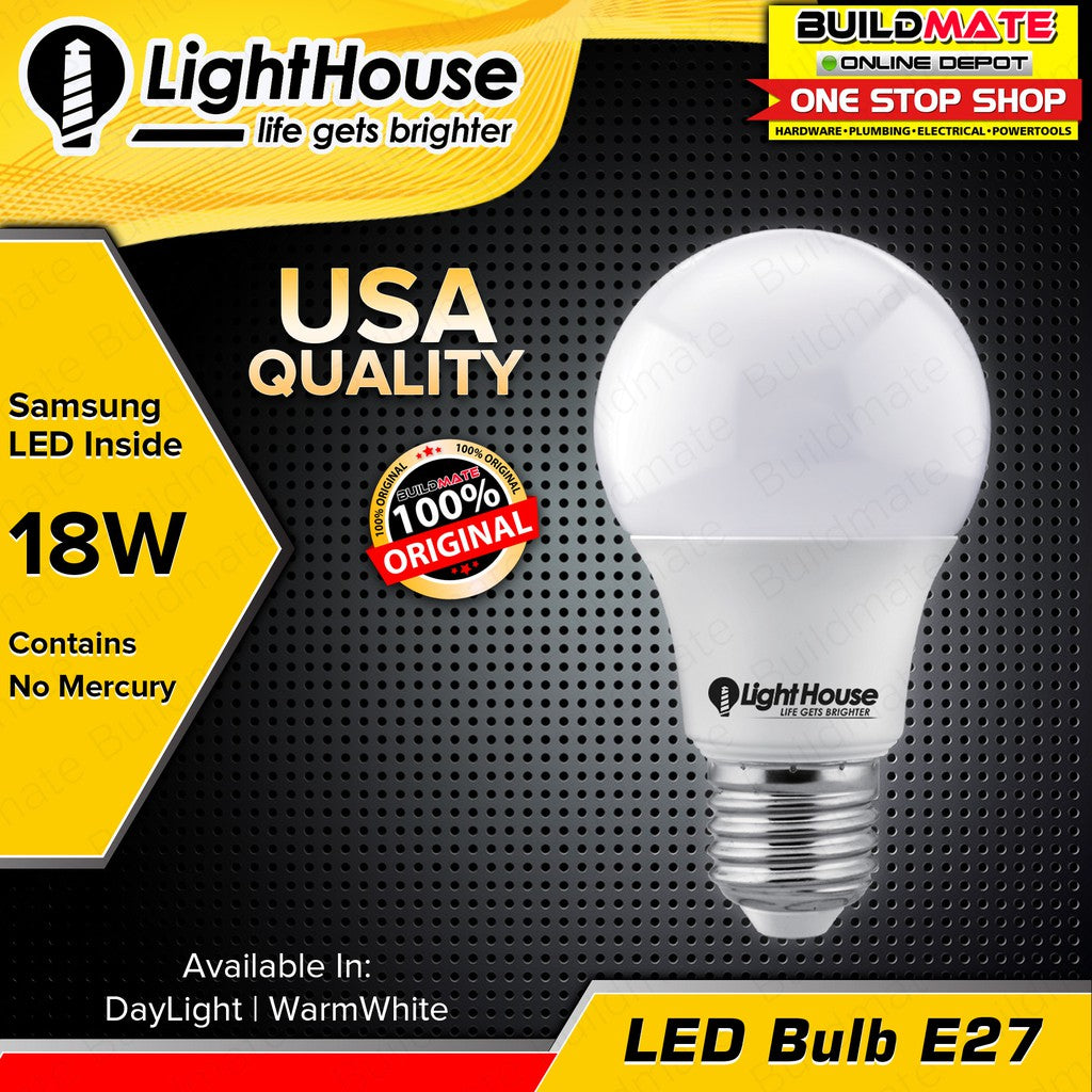 LIGHTHOUSE LED Bulb E27 (PREMIUM) 18W A67 DAYLIGHT | WARM WHITE SOLD PER PIECE •BUILDMATE• PHLH