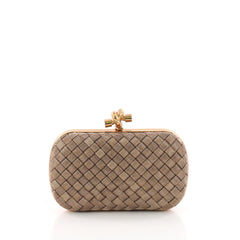 Bottega Veneta Box Knot Clutch Intrecciato Brass Small gold 3388201