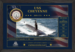 USS Cheyenne SSN-773 Framed Patriotic Art