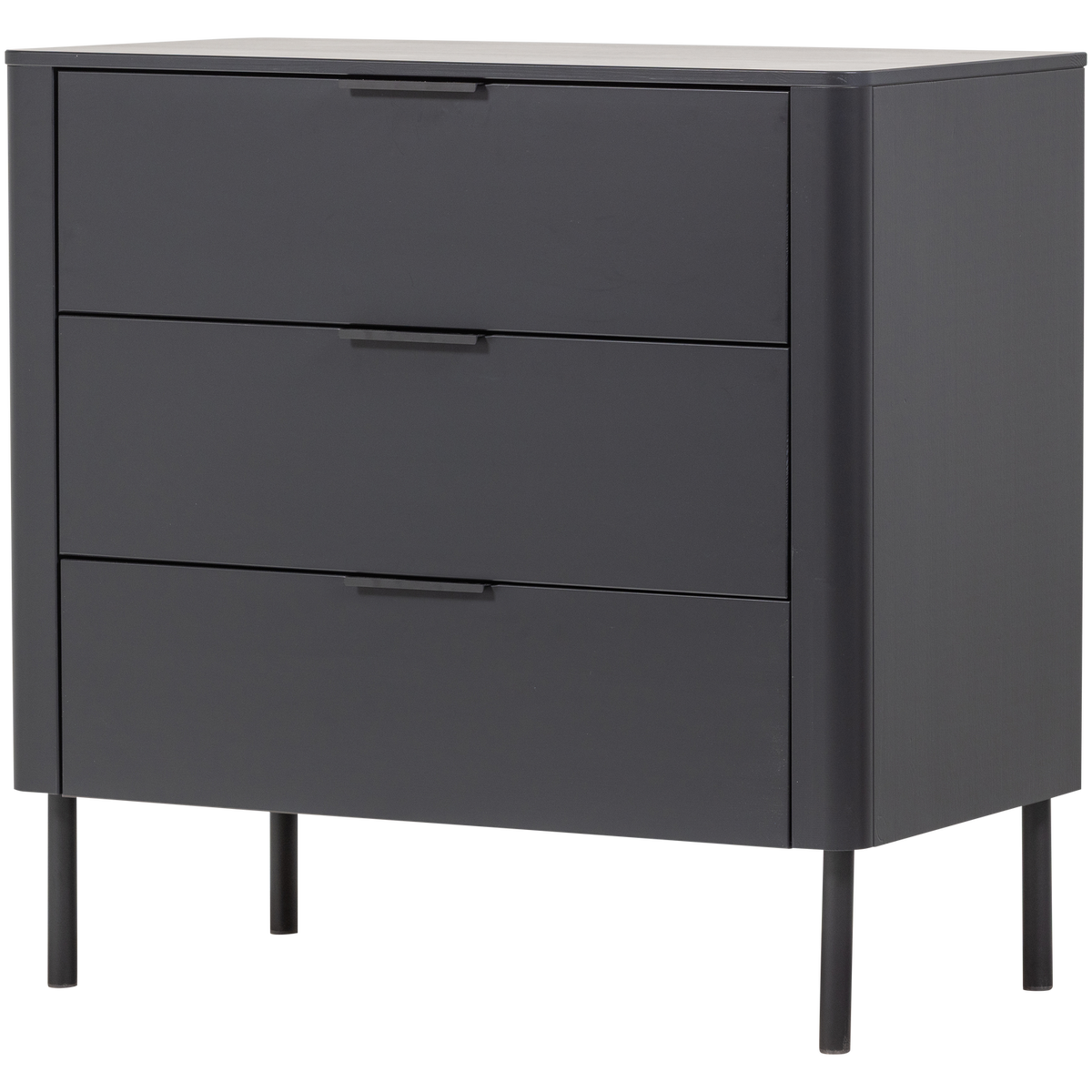 GUNNAR CABINET WITH DRAWERS PINE MATT BLACK [fsc]