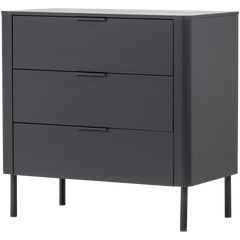 GUNNAR CABINET WITH DRAWERS PINE MATT BLACK [fsc]