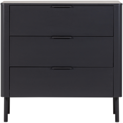 GUNNAR CABINET WITH DRAWERS PINE MATT BLACK [fsc]