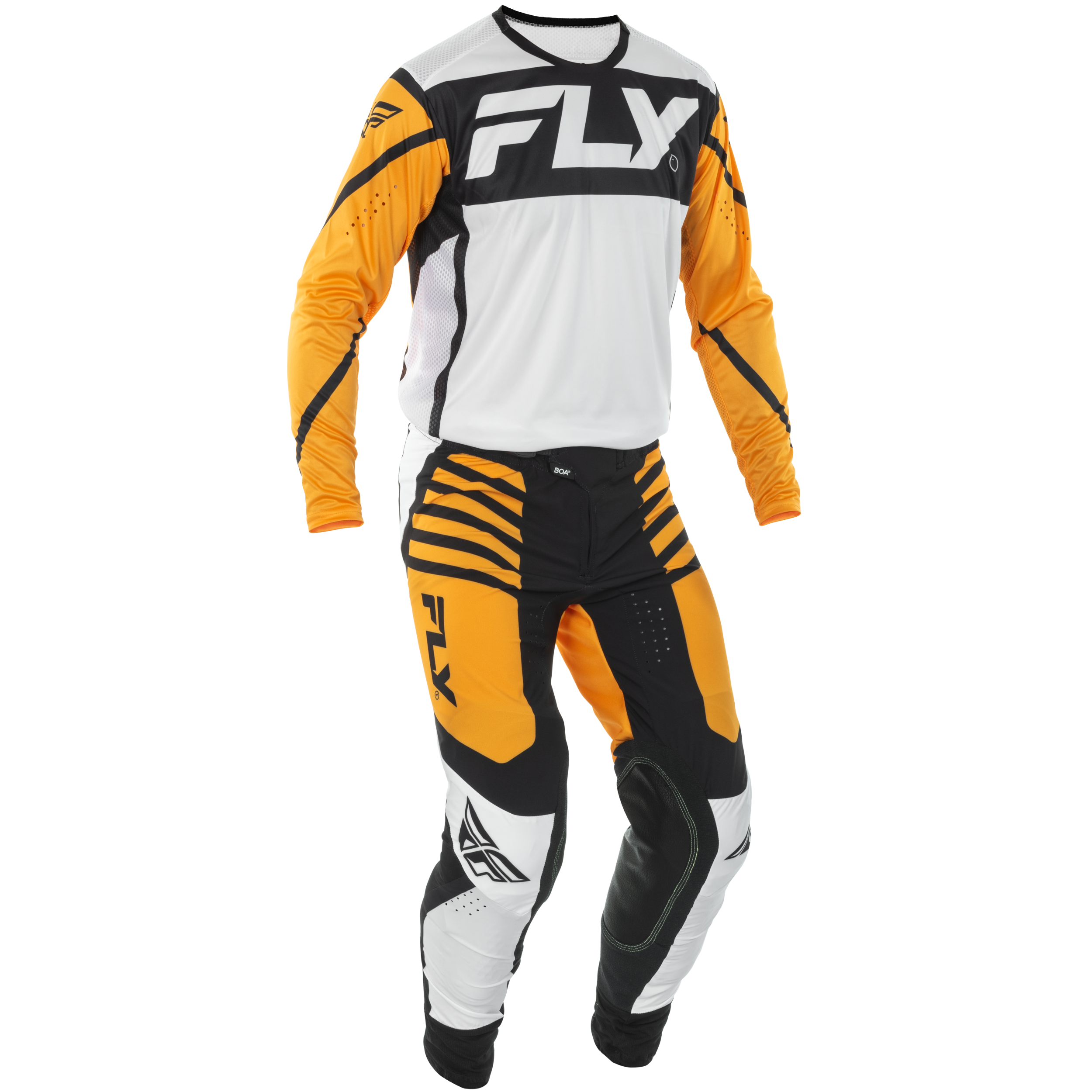 2025 Fly Racing Adult Lite White/Black/Mustard Gear Combo
