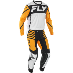 2025 Fly Racing Adult Lite White/Black/Mustard Gear Combo