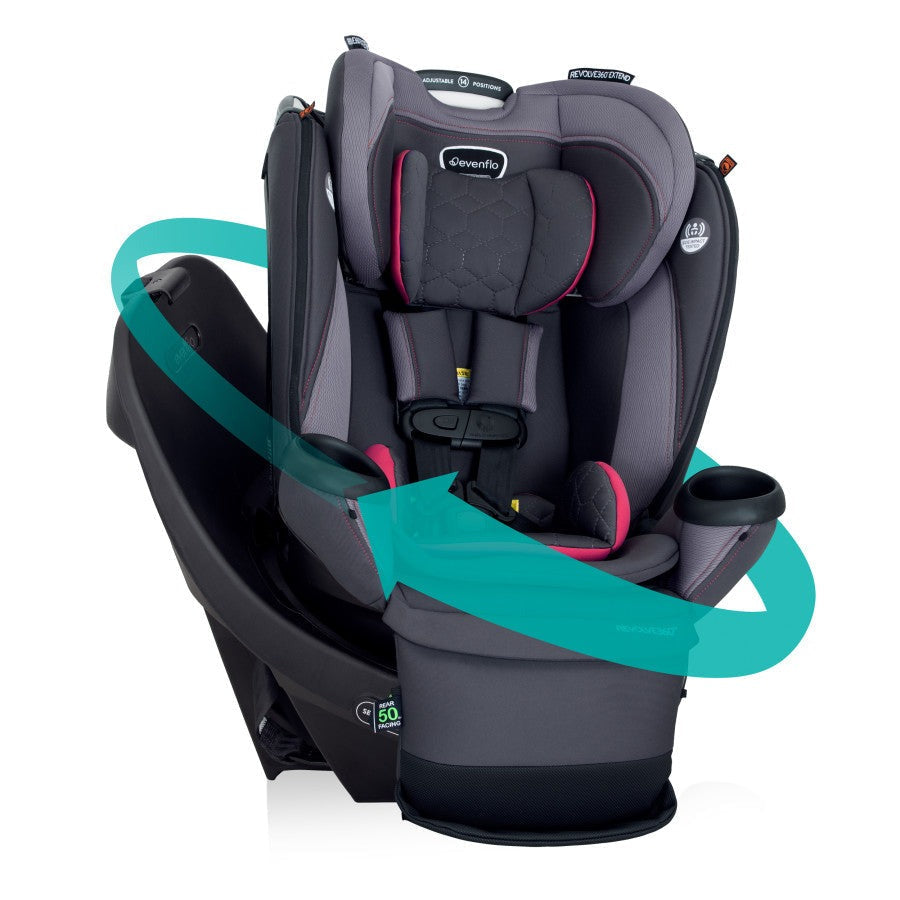 Revolve360 Extend All-in-One Convertible w/ Quick Clean Car Seats - Convertible Evenflo Rowe Pink