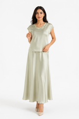 Lustre Satin Maxi Skirt - Montania Shop