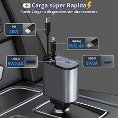 Cargador Retráctil TurboDrive 4 en 1